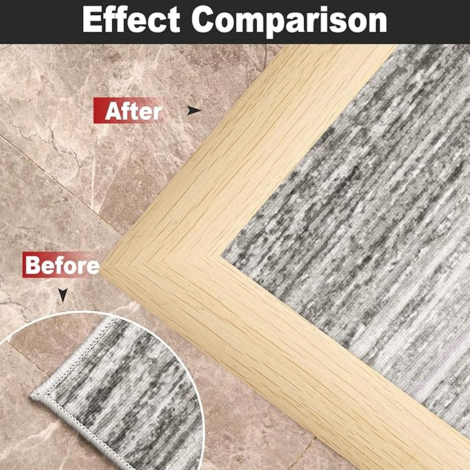 3.3Ft Carpet Floor Transition Strip, Self Adhesive Floor Edging Trim Strip, PVC Threshold Cover for Doorway, Floor Divider Strip Suitable for Threshold Height Less Than 5 mm - Beige Cream