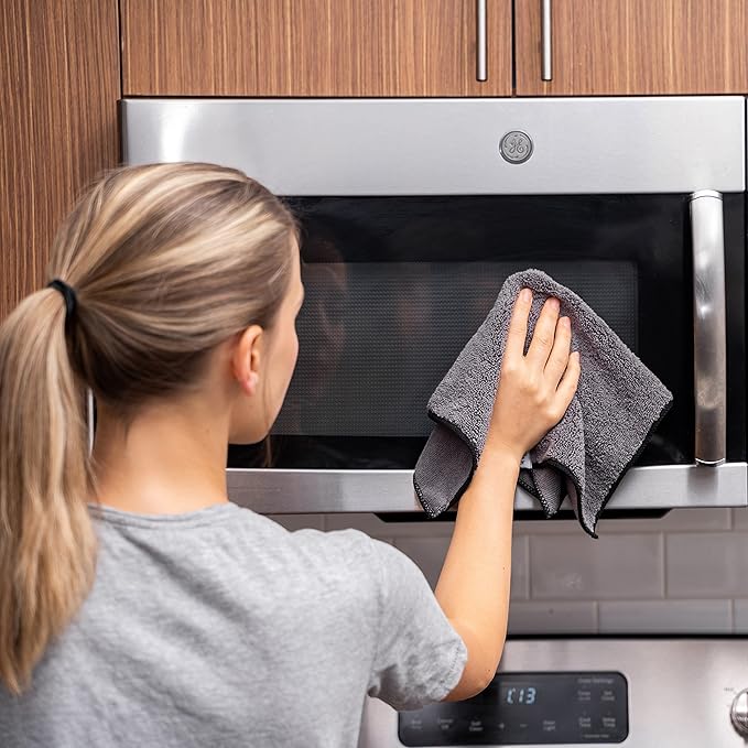 Life Miracle Nano Towels Minis - Amazing Eco Fabric That Cleans Virtually Any Surface with Only Water. Travel Size. No More Paper Towels Or Toxic Chemicals. 4-Pack (8x8, Grey)