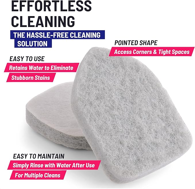 Replacement Scrubber Refill for Moku Home Extendable Tub Tile Shower Brush for Cleaning Non-Scratch (2X Scrubber Sponge Gray)