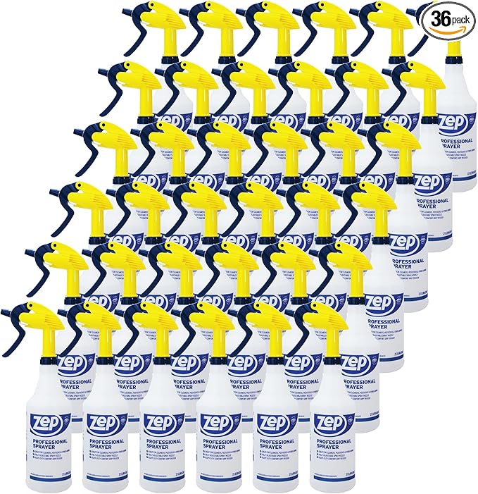 Zep Professional Sprayer Bottle - 32 oz (Case of 36) - HDPRO36 - Versatile Adjustable Nozzle, With A Fine Mist or Powerful Spray; Refillable For Diluted Concentrate