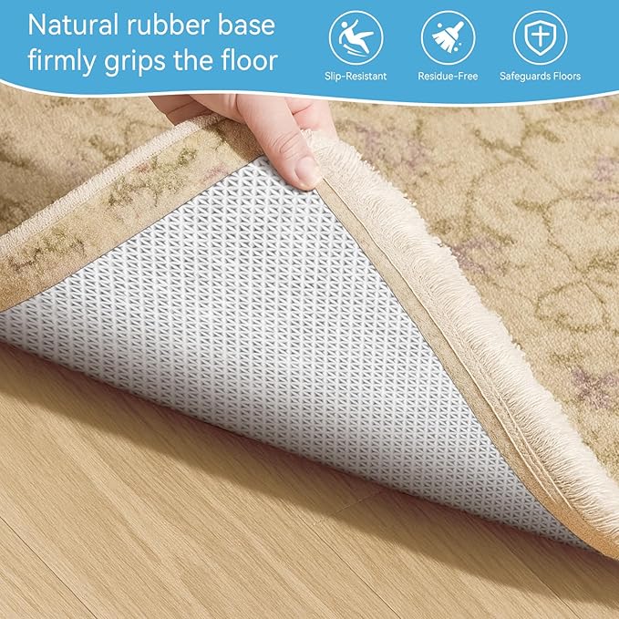 Warmstar 10x14 FT Non Slip Rug Pad,100% Waterproof Felt Rug Pad for Hardwood Floors,1/8” Thick Soft Carpet Pad with Natural Rubber Backing, Secure Grip & Floor Protection
