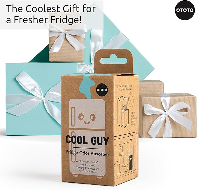 OTOTO Fridge Deodorizer - Refrigerator Deodorizer, Baking Soda Odor Absorber, Cute Kitchen Accessories, Baking Soda Container, Kitchen Gadgets (Fridge)
