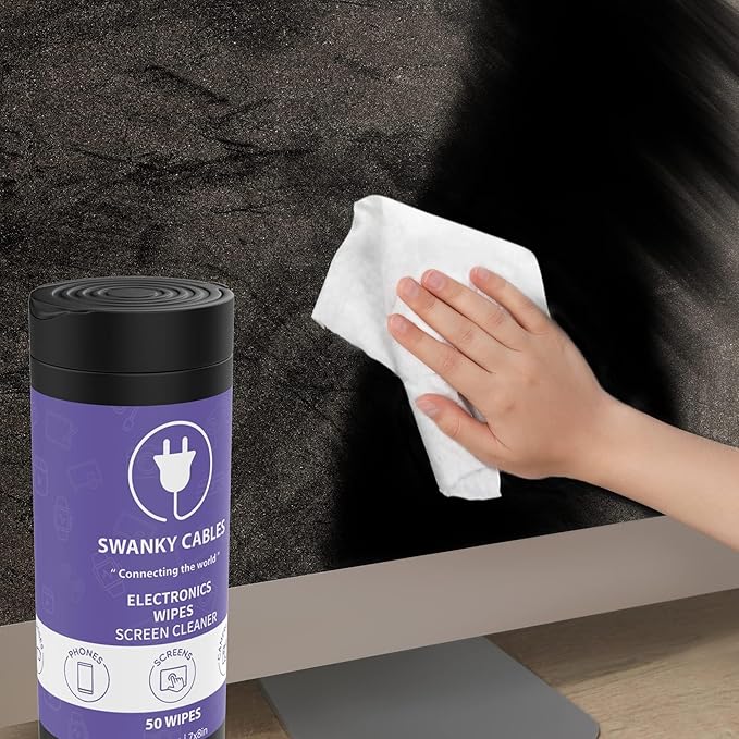 Screen Cleaner Wipes: Electronic Wipes for Screens - Computer Screen Wipes for Lens, Phone, TV Screen and Monitor Cleaning - Tech Wipes & Microfiber Cloth (Canister, 600 Count)