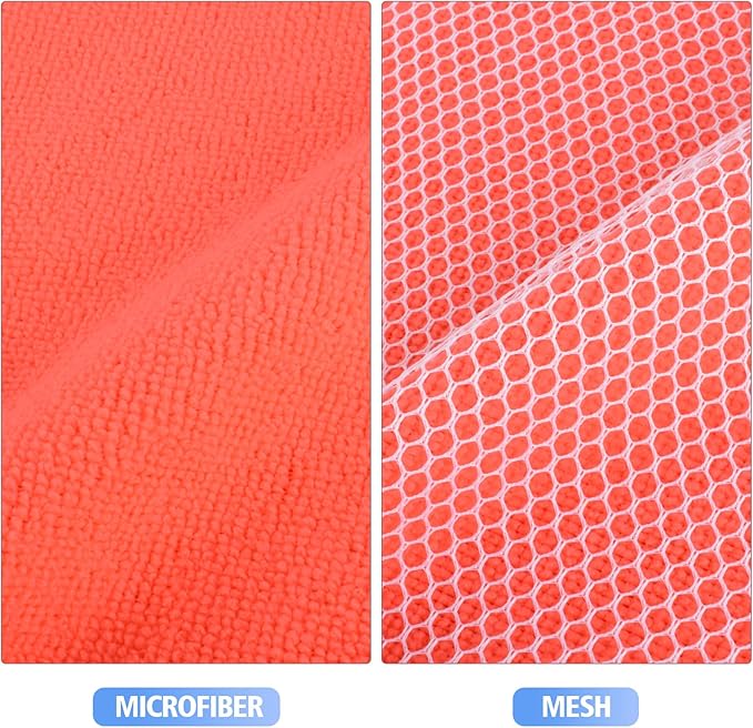 KinHwa Kitchen Washcloths for Dishes Absorbent Microfiber Dish Cloths Quick Dry Dish Rags with Poly Scour Scrub Side Ideal for Kitchen Cleaning (Mixing Colors #1, 7inchx7inch 9 Pack)