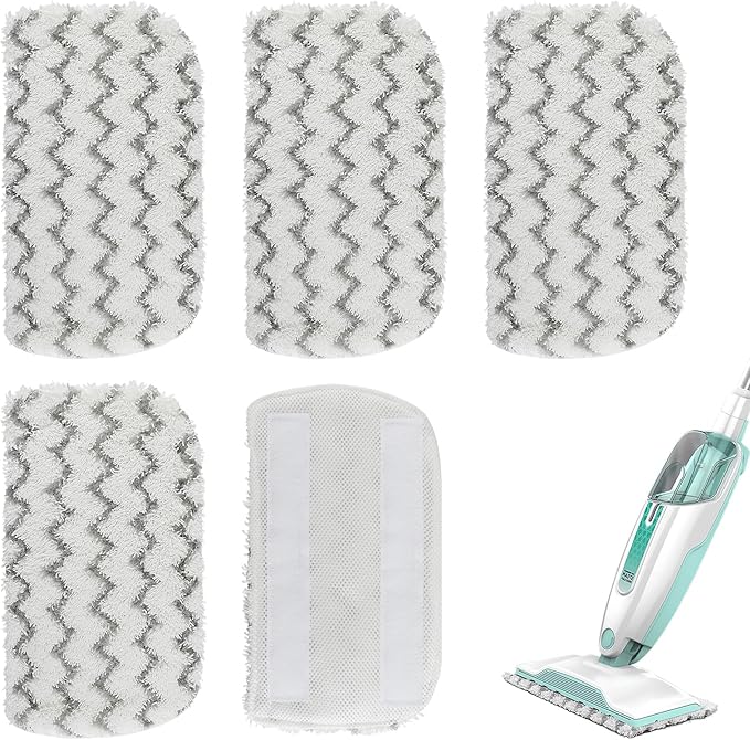 Sgizoku S1000 S2001 Steam Mop Replacement Pads for Shark Steam Mop S1000 S1000A S1000C S1000WM S10001C S1200 & S2001 SteamSpot Steam Mop - Dirt Grip, Washable & Reusable for All Floor Clean - 5Pack