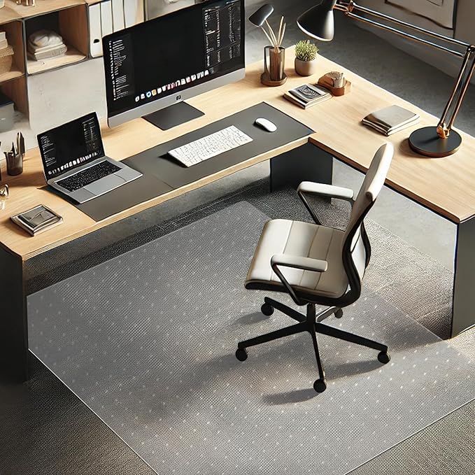 Azadx Chair Mat for Carpet 48"x 36" with Lip Chair Mat for Carpeted Floors, Office Chair Mat for Carpet Protector Floor Mat on Low Pile Carpets Easy Glide Rolling Desk Computer Chair Mat for Home