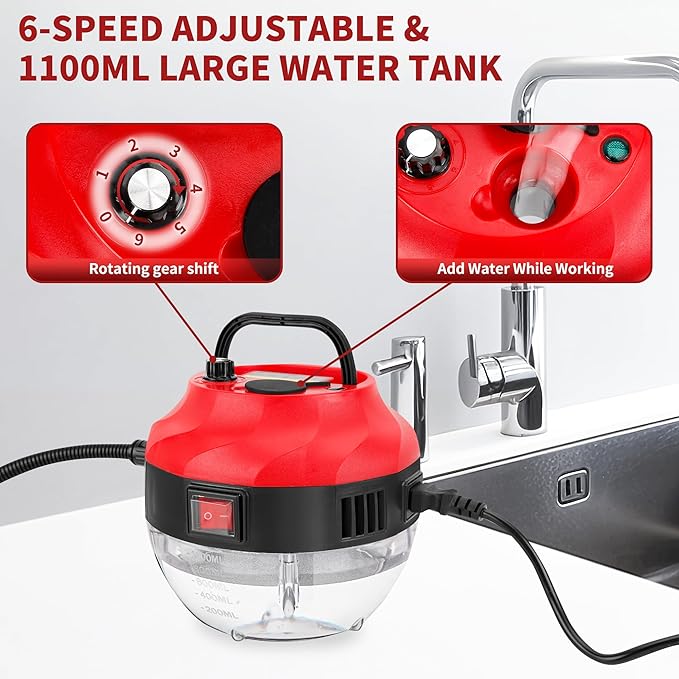 Portable Handheld Steam Cleaner, 2500W High Pressure Steam Cleaner for Cleaning with Accessories, Large Capacity 10s Fast Heating Steamer for Home, Car Detailing, Grout, Tile