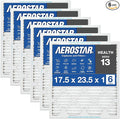 Aerostar 17 1/2x23 1/2x1 MERV 13 Pleated Air Filter, AC Furnace Air Filter, 6 Pack (Actual Size: 17 1/2" x 23 1/2" x 1")