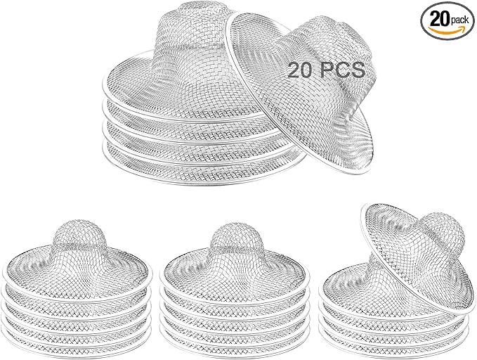 20PCS Stainless Steel Slop Basket Filter Trap, 2.75" & 4.41" Bathroom Sink Drain Strainer Mesh, Mesh Drain Cover Drain Sink Screen for Bathroom Bathtub Kitchen Laundry Lavatory Balcony RV Floor Drain