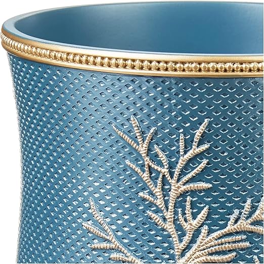 Zahari Home Decorative Trash Can for Bathroom, Office & Bedroom - 2.1 Gallons Stylish & Small Trash Can for Dorms, Desktop & Restroom - Chic Waste Basket for Compact Spaces, Capri