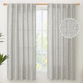 YoungsTex Light Grey Linen Curtains 63 Inch Length for Living Room, Rod Pocket Light Filtering Burlap Textured Drapes Back Tab for Bedroom Office Short Window Rustic, 2 Panels, 42 X 63 Inch