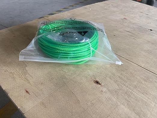3/16" Wire Rope, 100 Ft PVC Coated Wire Cable Metal Steel Cable Trellis Kit, Multi-use Clothes Line Cable for T Post/Climbing Grapevines Plants Outdoor/String Light Hanging Kit