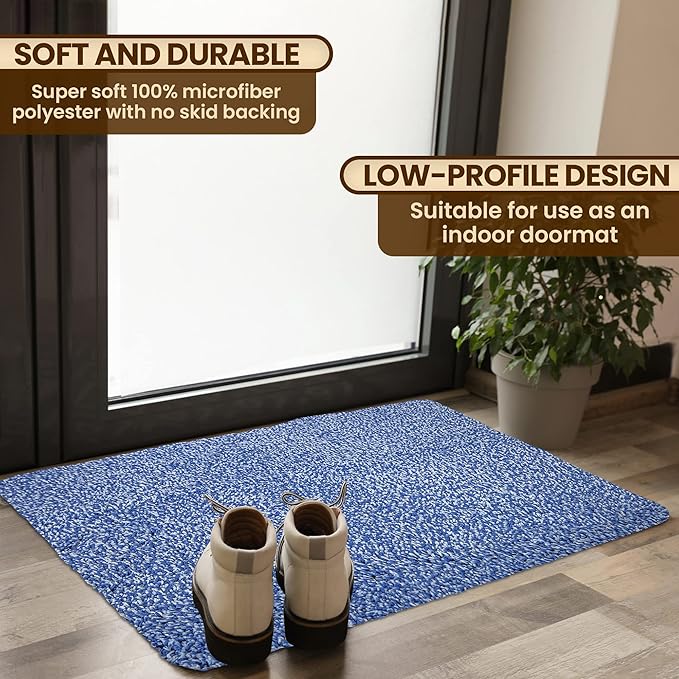 Premium Microfiber Indoor Door Mat – 36"x60" Washable Entry Mat, Non-Slip, Waterproof Backing, Super Absorbent, Low Profile Entryway Doormat for Indoor Entrance