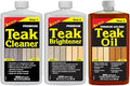 STAR BRITE Teak Kit - Restore Decks, Patio, Outdoor Furniture, Boats & Fine Wood - Marine Grade Teak Cleaner & Brightener Set With Premium Golden Teak Oil Finish - Renew, Refinish & Protect (081202)