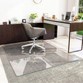 [Tempered Glass] 48" x 60" Glass Chair Mat, Heavy Duty Hard Tempered Glass Mat with Round Corner and Polished Edge, Transparent Glass Office Chair Mat for Office and Home Hard Floor or Carpeted