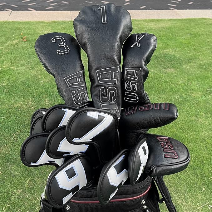 Golf Putter Cover, Putter Headcovers Golf Club Head Covers Putter Headcover for Blade Leather Golf Mallet Putter Head Covers with Magnetic for All Brands USA Style