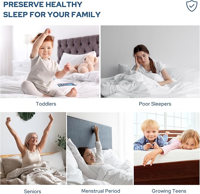 BEDLORE Waterproof Mattress Protector, Twin Size Noiseless Mattress Pad with Deep Pocket 6"-15" Depth, Soft Breathable Bed Mattress Cover Washable for Home, Bedroom, Hotel (Navy Blue)