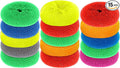 Blulu Plastic Dish Scrubbers for Dishes Pot Round Nylon Pad, Mesh Scouring Non Scratch Pads(Rainbow Colors,15 Pieces)