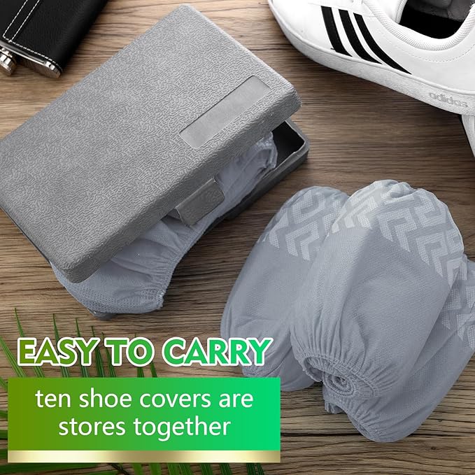 Zhanmai 300 Pack Disposable Shoe Covers Non Slip Disposable Large Foot Booties Shoe Covers for Indoors Contractors Floor and Carpet Protectors, One Size Fits Most(Gray)