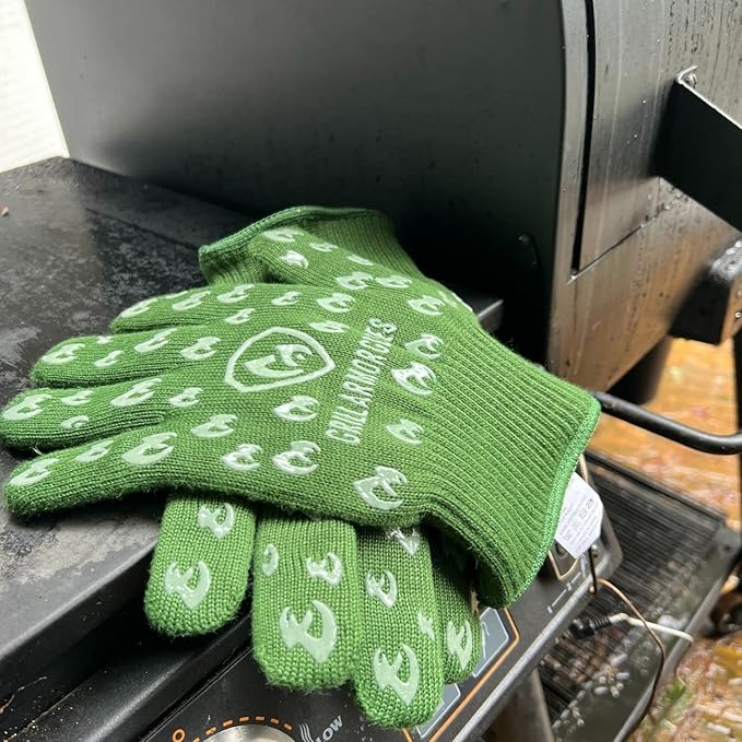 Grill Armor Oven Gloves 932°F Extreme Heat & Cut Resistant Oven Mitts with Fingers for BBQ, Cooking, Grilling, Baking – Accessory for Smoker, Cast Iron, Fire Pit, Camping, Fireplace, Griddle & More