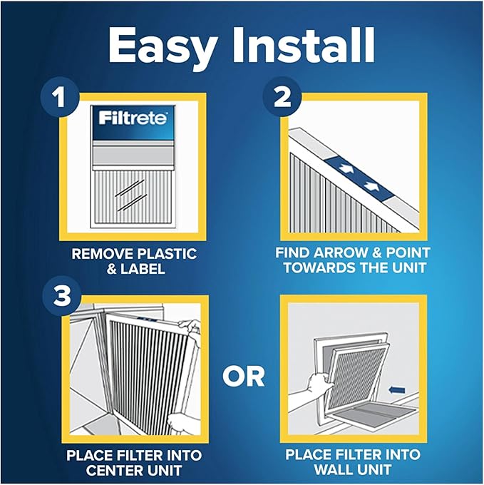 Filtrete 16x30x1 AC Furnace Air Filter, MERV 11, MPR 1000, Micro Allergen Defense, 3-Month Pleated 1-Inch Electrostatic Air Cleaning Filter, 4 Pack (Actual Size 4-Pack 29.813x15.813x0.656 in)