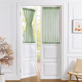 Tollpiz Sheer Door Curtains Closet Linen Textured Curtain Sheers Doorway Light Filtering Voile French Door Rod Pocket Curtains Patio Door, 54 x 63 inches Long, Sage Green, Set of 1 Panel