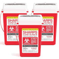 Sharps Container Large - Sharps Containers for Home Use and Labs - Portable Needle Disposal and Travel Size Biohazard Bin - 1 Quart (Pack of 3)
