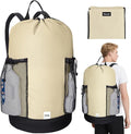 BALEINE 150L Laundry Bag Backpack, 900D Oxford Fabric Large Travel Laundry Bags with Shoulder Straps and 2 Mesh Pockets for College Dorm, Apartment, Laundromat (Beige, 150L)