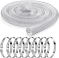 4 Inches 30 ft PVC Dust Collection Hose with Stainless Steel Clamps Set Flexible Clear Vacuum Puncture Resistant Fume Hose for Vacuums Cleaner Fume Dust Collection System