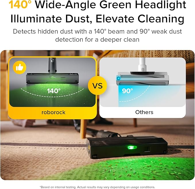 roborock H60 Ultra Cordless Stick Vacuum Cleaner, Upgraded 210AW Suction Stick Vacuum with 90-Min Runtime, 90° Bendable Tube, LED Dust Detection, Vacuum Cleaners for Carpets, Hard Floors & Pet Hair