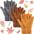 Patelai 3 Pairs Microfiber Plant Dusting Gloves Leaf Cleaning Gloves for Indoor Plants, Blinds, Furniture, House(Medium,Orange, Brown, Dark Gray)