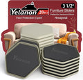 Furniture Sliders - 20 pcs-3 1/2” Hexagon Beige Furniture Sliders for Carpet, Heavy Duty Furniture Movers Sliders, Reusable Furniture Moving Pads, Floor Protectors for Carpet