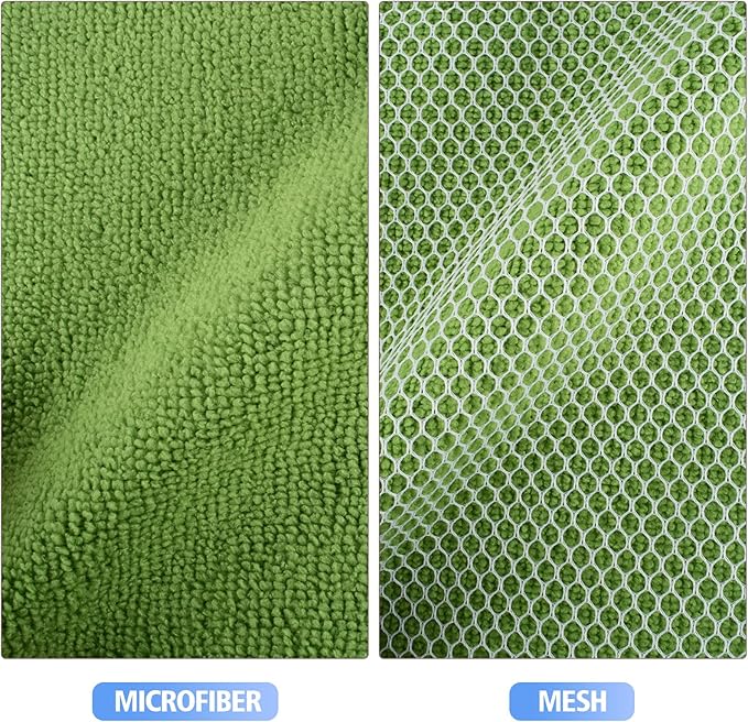 KinHwa Kitchen Washcloths for Dishes Absorbent Microfiber Dish Cloths Quick Dry Dish Rags with Poly Scour Scrub Side Ideal for Kitchen Cleaning (Mixing Colors #1, 6inchx6inch 9 Pack)