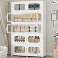 250GAL Extra Large Storage Bins with Lid, 1000QT Storage Bins with Wheels, Folding Closet Organizer, Stackable Collapsible Plastic Storage Containers for Home, Office, Dorm, 5Pack White