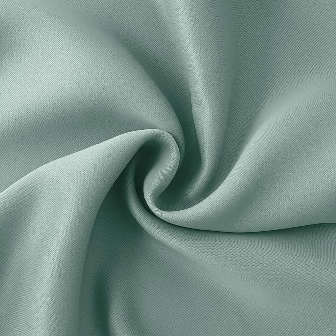 BGment Sage Green Blackout Curtains 40 Inches Long for Kitchen Cafe Window - Short Thermal Insulated Drapes with Rod Pocket Room Darkening for Bathroom, 34 x 40 Inch, 2 Panels