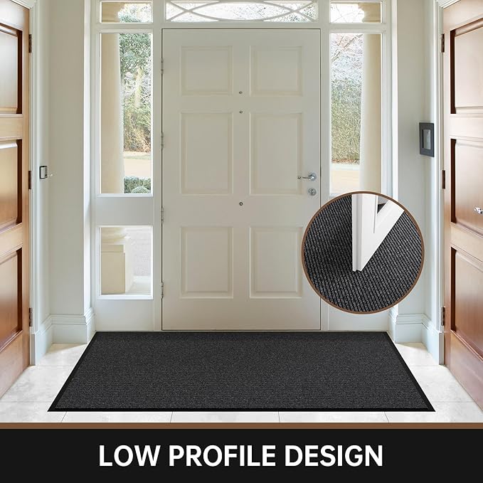 Front Door Mat, 48" x 36" Heavy Duty Indoor Outdoor Doormat, Non-Slip, Rubber Backing Low Profile, Welcome Commercial Door Mats for Entryway