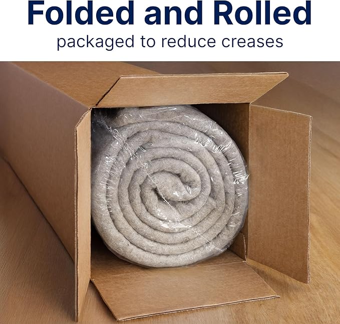 RUGPADUSA - Eco-Plush - 9'x12' - 1/4" Thick - 100% Felt - Premium Cushioned Rug Pad - Available in 3 Thicknesses, Many Custom Sizes
