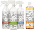 Branch Basics Cleaning Essentials Kit: All Purpose Spray, Glass Cleaner, and Bathroom Cleaner - Concentrate (33.8 Oz) + Plastic Spray Bottles for Cleaning (24 Oz) Non-Toxic, Fragrance-Free