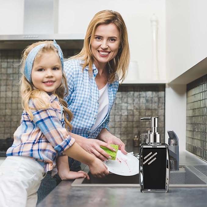 Blue Soap Dispenser with Refillable Plastic Pump for Bathroom Sink or Kitchen Counter, Ideal for Hand Soap, Liquid Soap, Dish Soap, or Lotion Use