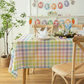 Waterproof Plaid Easter Tablecloth Fabric - Spring Square 58x58 Inch Classic Gingham Checker Holiday Table Cloth for Indoor Outdoor Use - Table Cover for Picnics, BBQs, and Parties