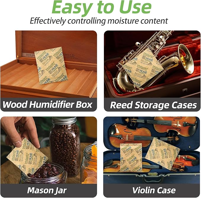 85% RH 15 Pack 8 Gram Two-Way Humidity Control Packs for Wooden Musical Instruments, Size 8 Moisture Control Packets for Bagpipe Reeds, Saxophone Reeds Individually Wrapped