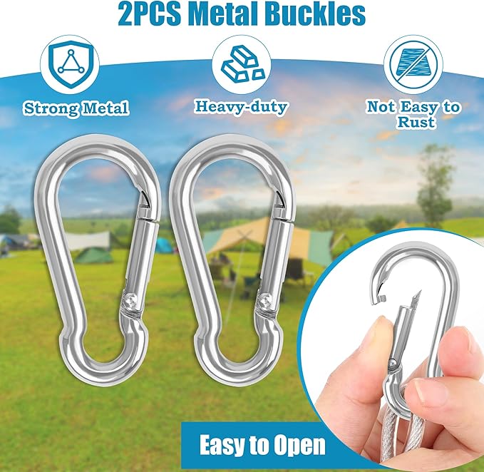20FT/ 40FT Retractable Travel Clothesline, Adjustable Outdoor Clothesline Drying Clothes Line Laundry for Travel Camping, with Ratchet Pulley/ 2 Screws/ 2 Buckles (Black+Silver, 236, Inches)