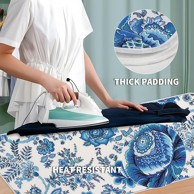 Ironing Mat Iron Anywhere Portable Ironing Pad with 3mm Padding for Steam Pressing on Tabletop or Bed - Heat Resistant, Portable, Quilting & Travel Blanket Ironing Board Alternative Cover