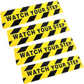 Boao 4 Pieces Watch Your Step Stickers Sign 6 x 24 Inch Caution Watch Your Step Floor Decals Warning Sticker Adhesive Tape Anti Slip Abrasive Tape for Workplace Safety Wet Floor Caution