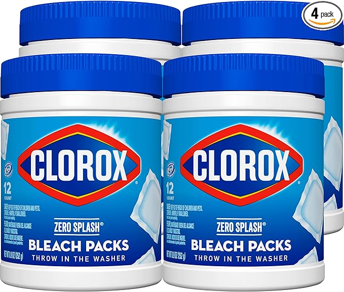 Clorox Zero Splash Bleach Packs - Laundry Pods, 4 Pack