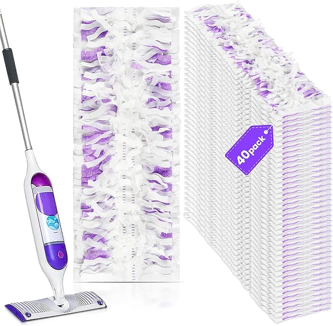 Power Mop Refills for Swiffer | 40 Count Disposable Pads for Wet & Dry Cleaning | Multi-Surface Compatible with Swiffer PowerMop Jets, Wood Floor Mops for Laminate, Tile, Hardwood Floors