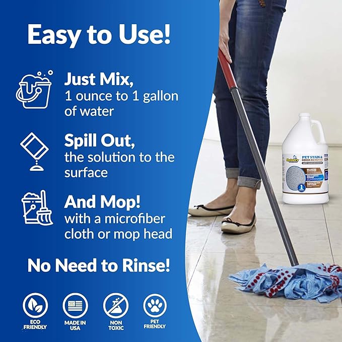 Sheiner's Pet Urine Enzyme Cleaner & Urine Odor Eliminator, Advanced Cleaning Bio-Enzyme Cleaner Solution for Carpets, Rugs, Upholstery & Multi-Surfaces, Safe for Pets & Kids. (128 oz)