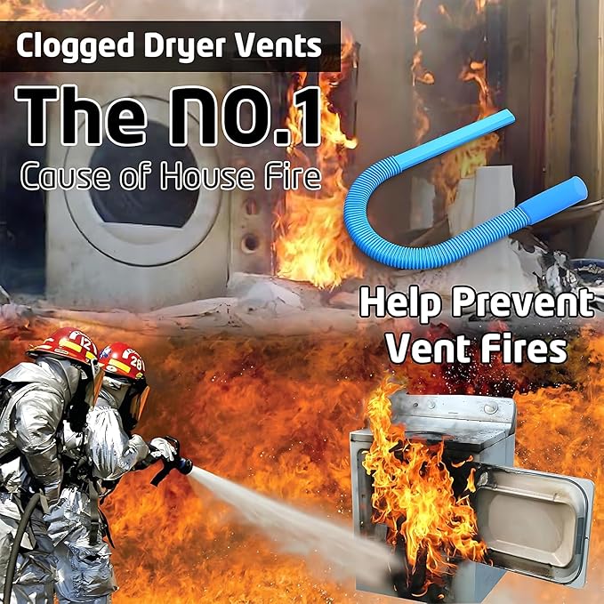 Upgraded Dryer Vent Cleaner Kit: Universal Vacuum Hose Attachment for Lint Removal |Fits All Vacuums Deep Cleaning Brush for Clogged Ducts
