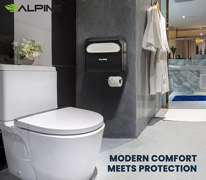 Alpine Toilet Seat Cover Dispenser - 2 Pack Wall Mount Disposable Toilet Seat Cover Holder for Commercial and Residential Use, Half Fold.