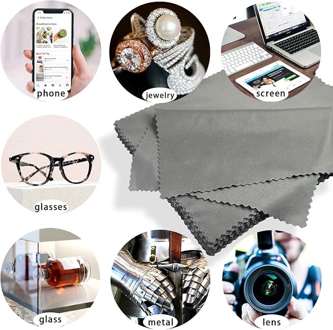 Microfiber Cleaning Cloths (30 Pack), 6x7 Inch – Soft Lens & Glasses Cleaning Cloth for Eyeglasses, Camera Lenses, Screens, and All Delicate Surfaces